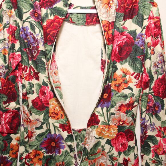 Vintage 80s Handmade Lace Bodice Floral Dress Size Small (no tag) - Picture 7 of 7